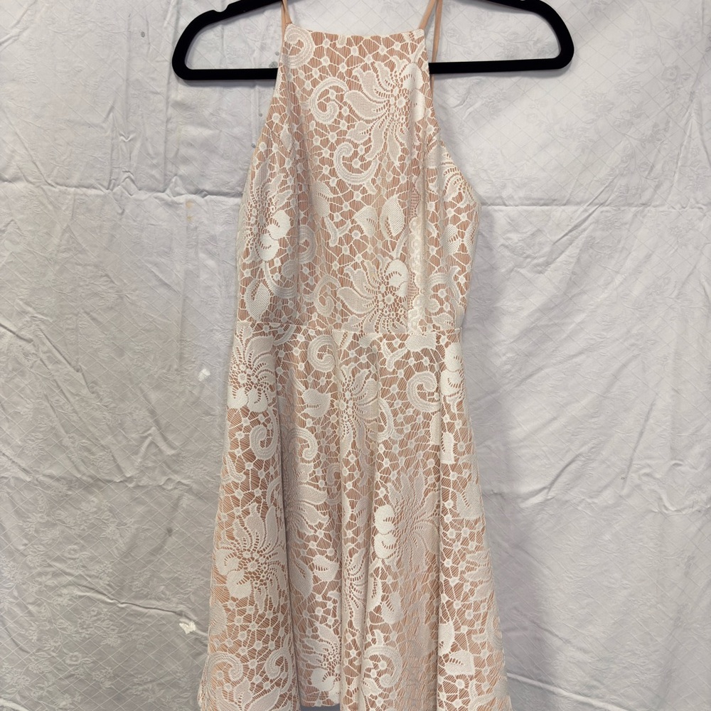 Papaya Backless Lace Dress in Cream